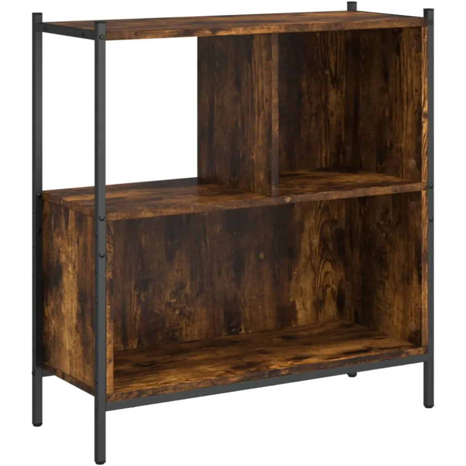 vidaXL Boekenkast 72x28x77,5 cm bewerkt hout gerookt eikenkleurig Bruin