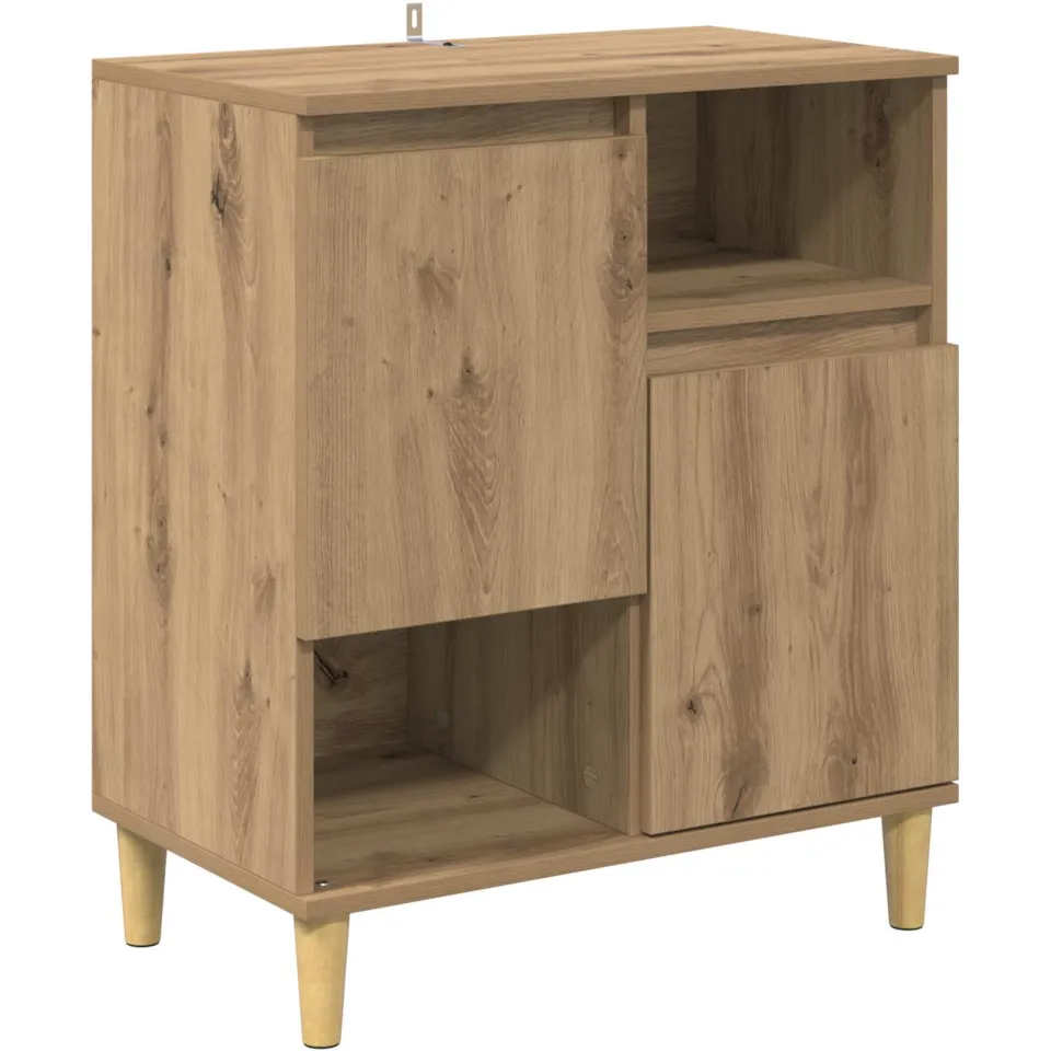 vidaXL Dressoir artisanaal eikenkleurig 35 x 60 x 70 cm Bewerkt hout, foto 3
