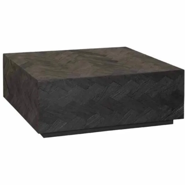 Tower Living Salontafel Ziano Visgraat 80x80 cm - zwart Zwart Zwart