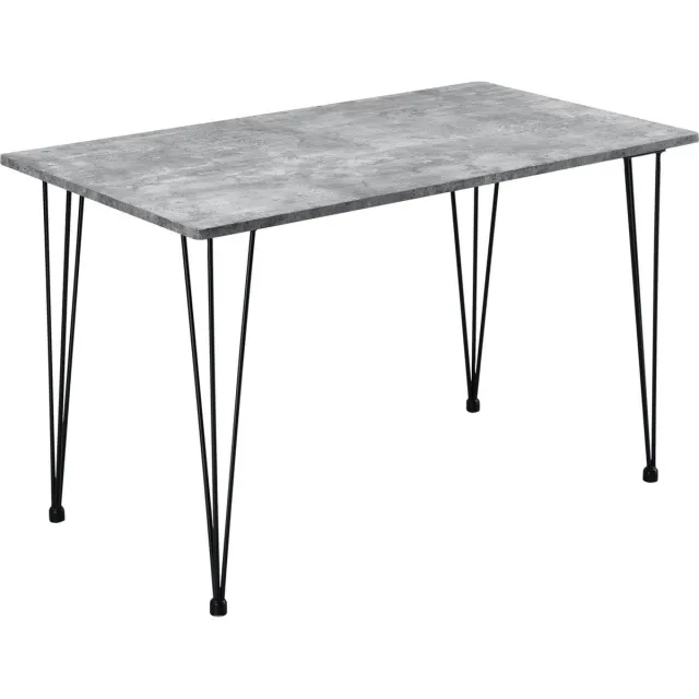 en.casa Eettafel Bordeaux 120x70x75 cm MDF en staal betonlook
