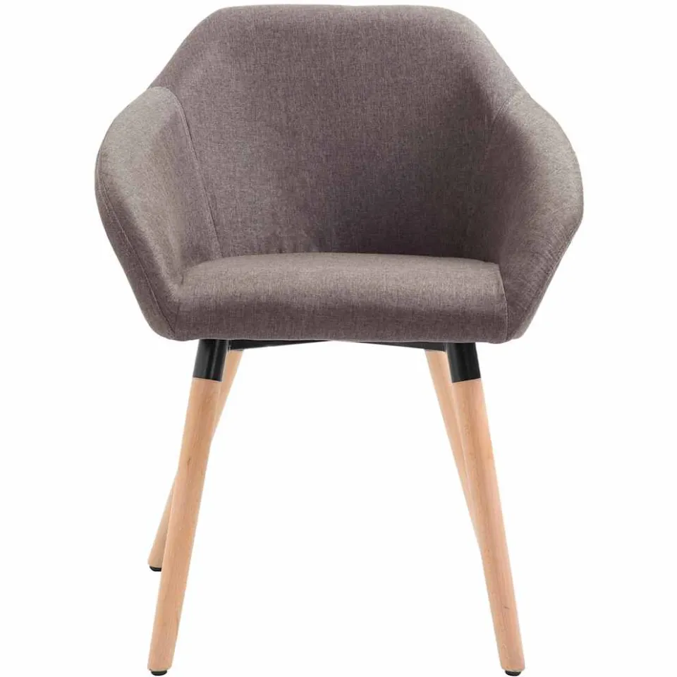 vidaXL Eetkamerstoelen 4 st draaibaar stof taupe, foto 4