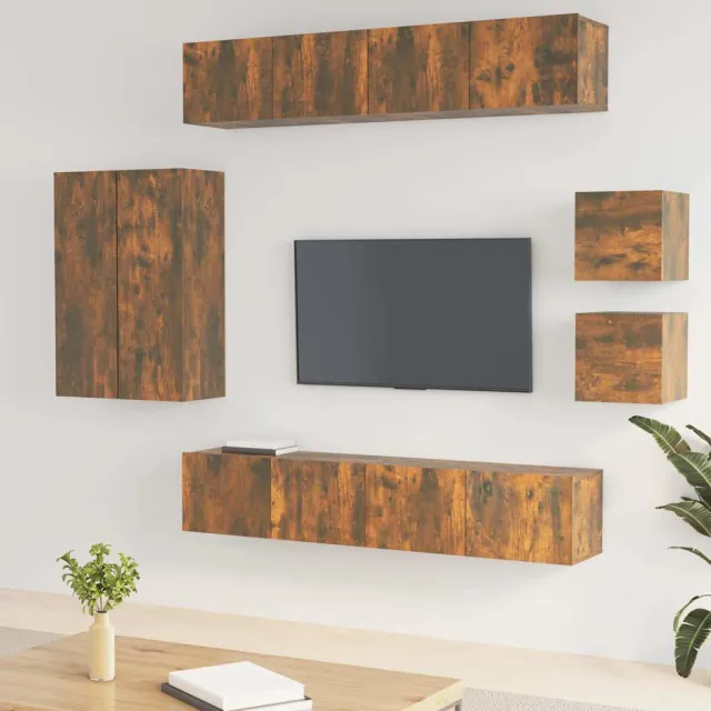 vidaXL 8-delige Tv-meubelset bewerkt hout gerookt eikenkleurig, foto 2