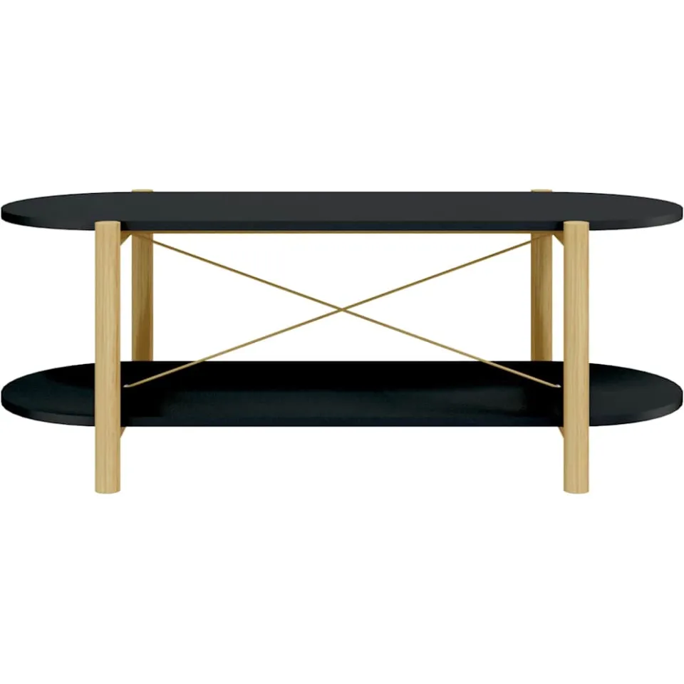 vidaXL Salontafel 110x48x40 cm bewerkt hout zwart, foto 4