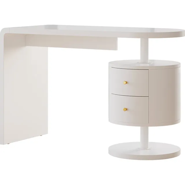 Vicco Lara Bureau – 120 x 50 cm met 2 laden Wit Hoogglans