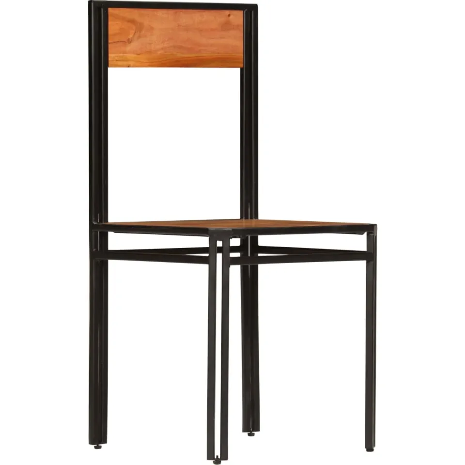 vidaXL Eetkamerstoelen 2 st massief acaciahout bruin, foto 4