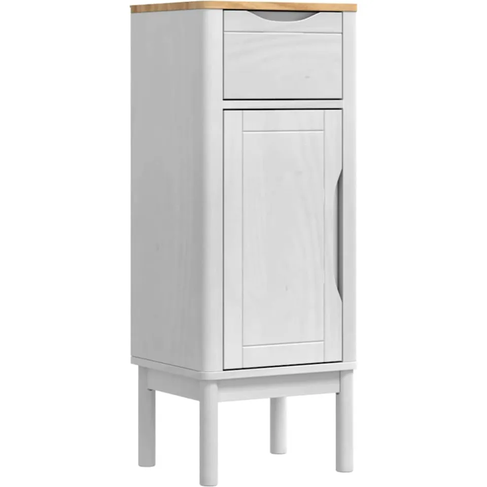 vidaXL Badkamerkast FLORO Wit 35 x 30 x 90 cm Massief Vurenhout, foto 3