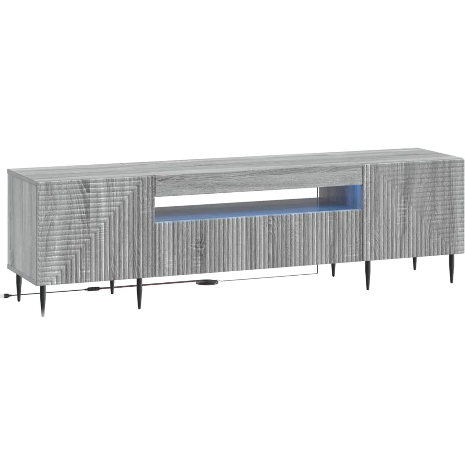 vidaXL LED tv-meubel HAARLEM 153 x 35 x 43 cm Grijs Sonoma, foto 3