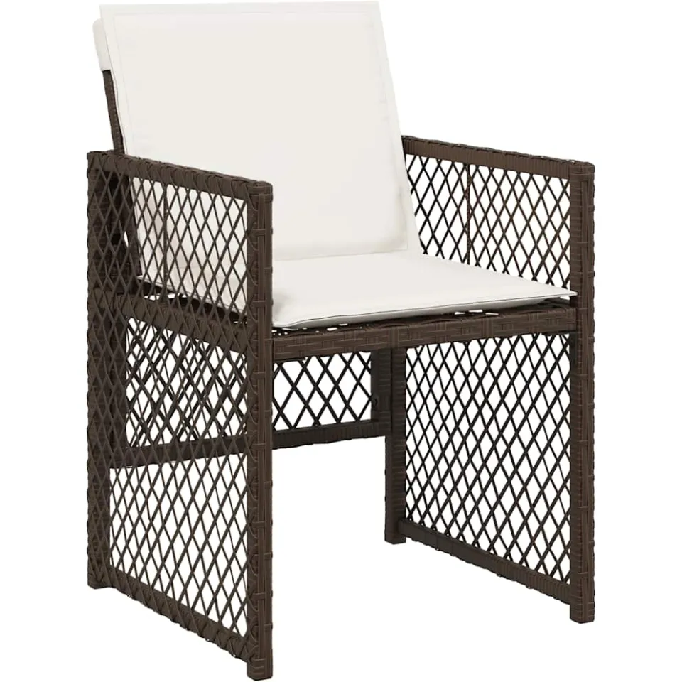vidaXL 17-delige Tuinset met kussens poly rattan bruin