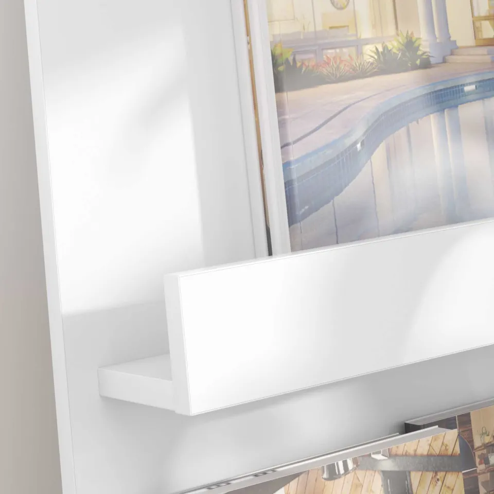 vidaXL Tijdschrift Rek met plank Wit 43 x 11 x 102 cm Bewerkt hout, foto 4