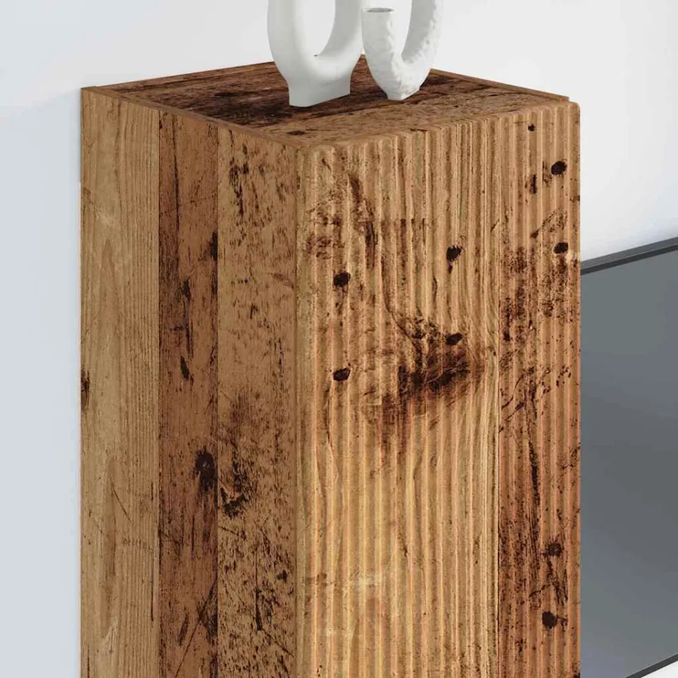 vidaXL TV Wandkast 2 st Oud Hout Bewerkt hout bruin, foto 4