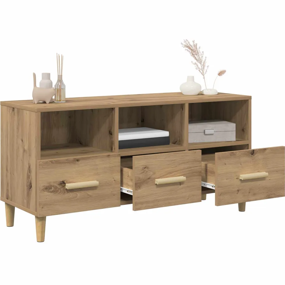 vidaXL TV-kast 102 x 36 x 50 cm Ambachtelijk eiken Bewerkt hout, foto 4