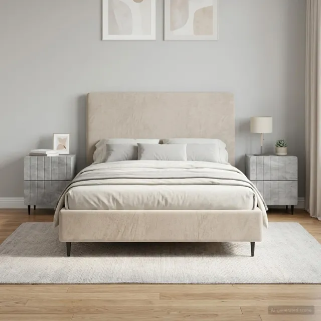 vidaXL Nachtkastje 2 st Betongrijs 43 x 34,5 x 49,5 cm Bewerkt hout grijs, foto 2