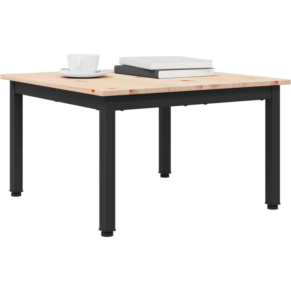 vidaXL Salontafel Naturel 60 x 60 x 36 cm Massief grenenhout