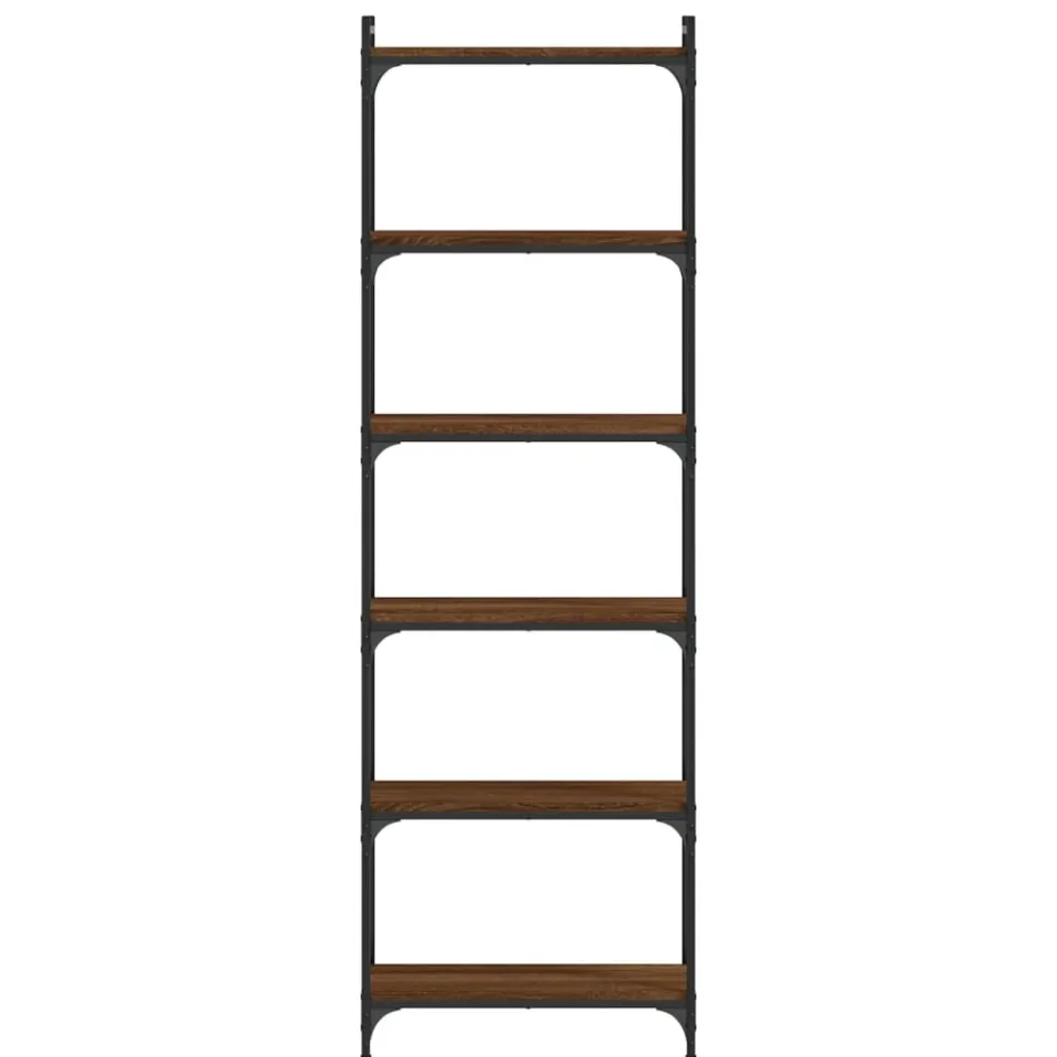 vidaXL Boekenkast 6-laags 60x30x188 cm bewerkt hout bruin eikenkleur, foto 2