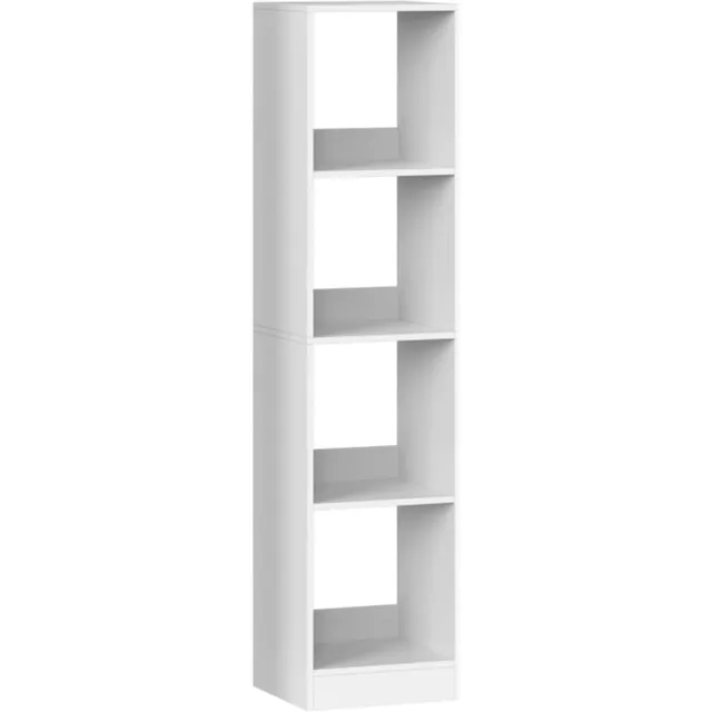 HILINSIE Boekenkast, open houten boekenplank, 4-laags, 124cm, wit