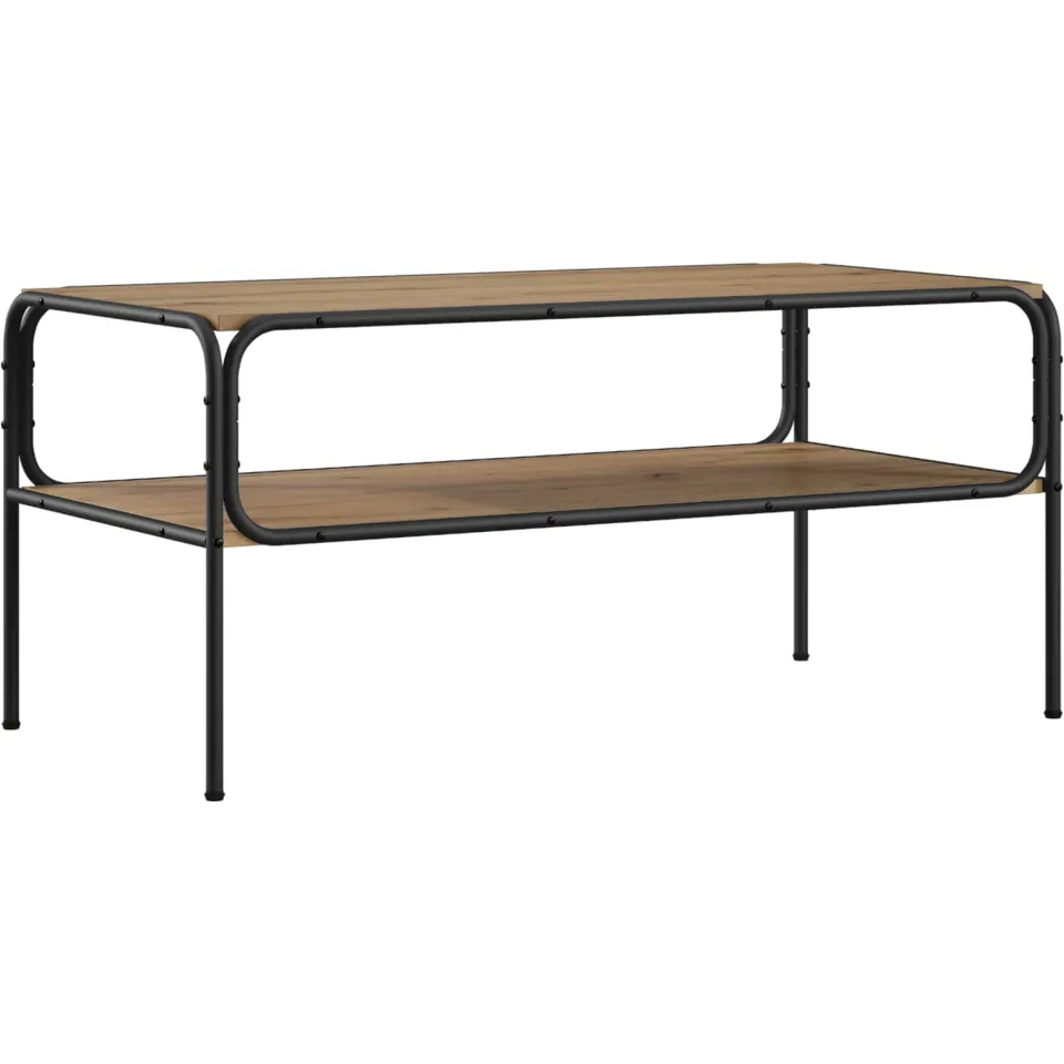 vidaXL Bijzettafel Artisanaal eiken 100 x 50 x 46 cm Bewerkt hout, foto 3