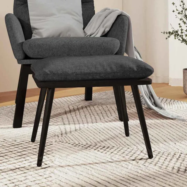 vidaXL Voetenbank 45x29,5x35 cm stof en kunstleer donkergrijs grijs, foto 2