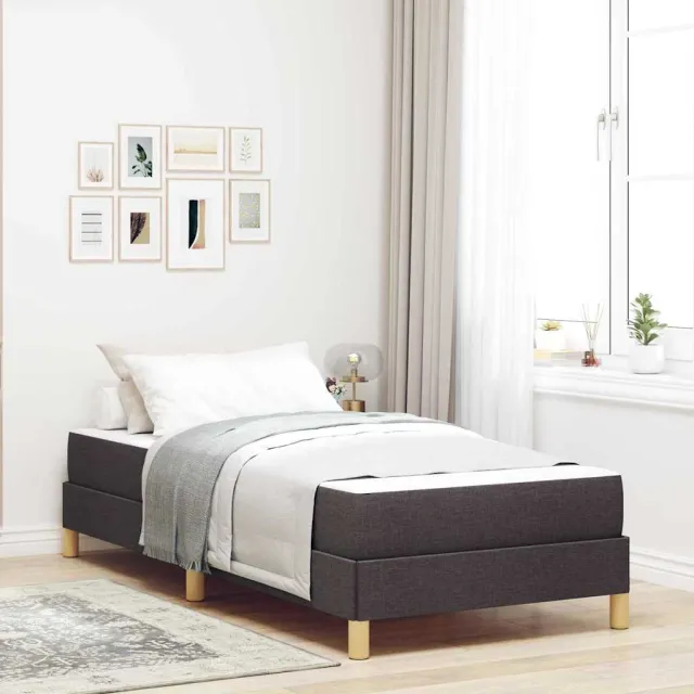 vidaXL Boxspringbed met matras Donkerbruin 100 x 200 cm Stof