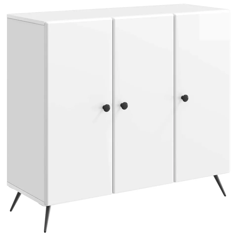 vidaXL Dressoir Hoogglans Wit 89 x 34,5 x 80 cm Bewerkt hout, foto 3