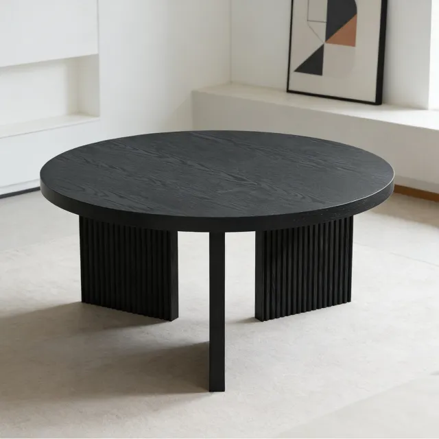 CHICFURN Salontafel - Ruimtebesparend - Rond - Zwart