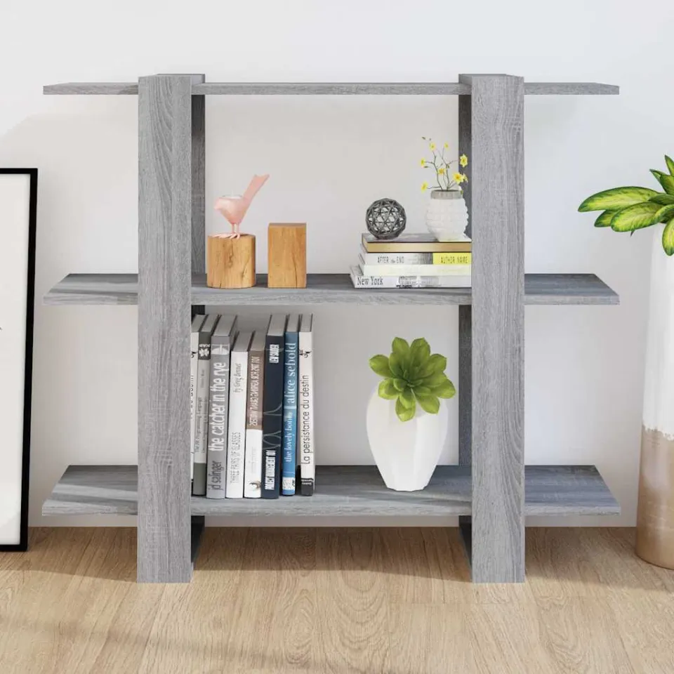 vidaXL Boekenkast/kamerscherm 100x30x87 cm grijs sonoma eikenkleurig, foto 3