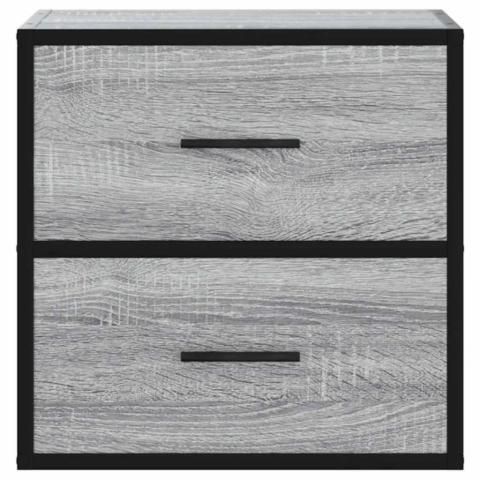 vidaXL Nachtkastjes 2st wandgemonteerd 40x31x39,5cm grijs sonoma eiken, foto 4
