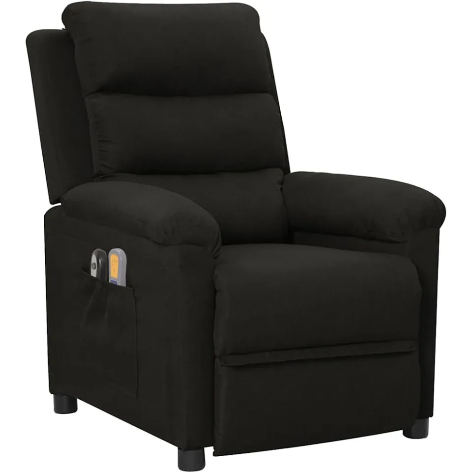vidaXL Massagestoel elektrisch stof zwart, foto 3