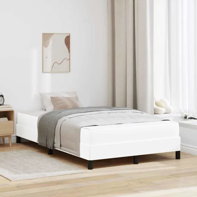 vidaXL Bedframe met matras Puur Wit 120 x 200 cm Stof