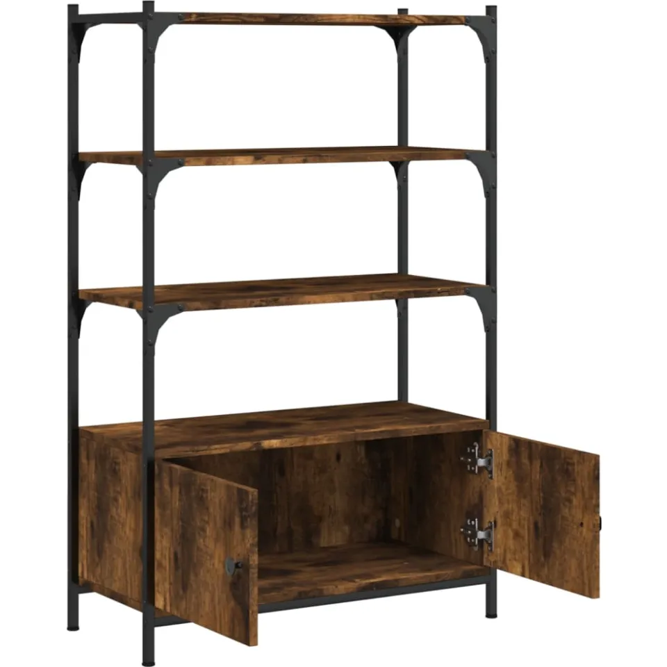 vidaXL Boekenkast 3-laags 70x30x109,5 cm bewerkt hout gerookt eiken, foto 4