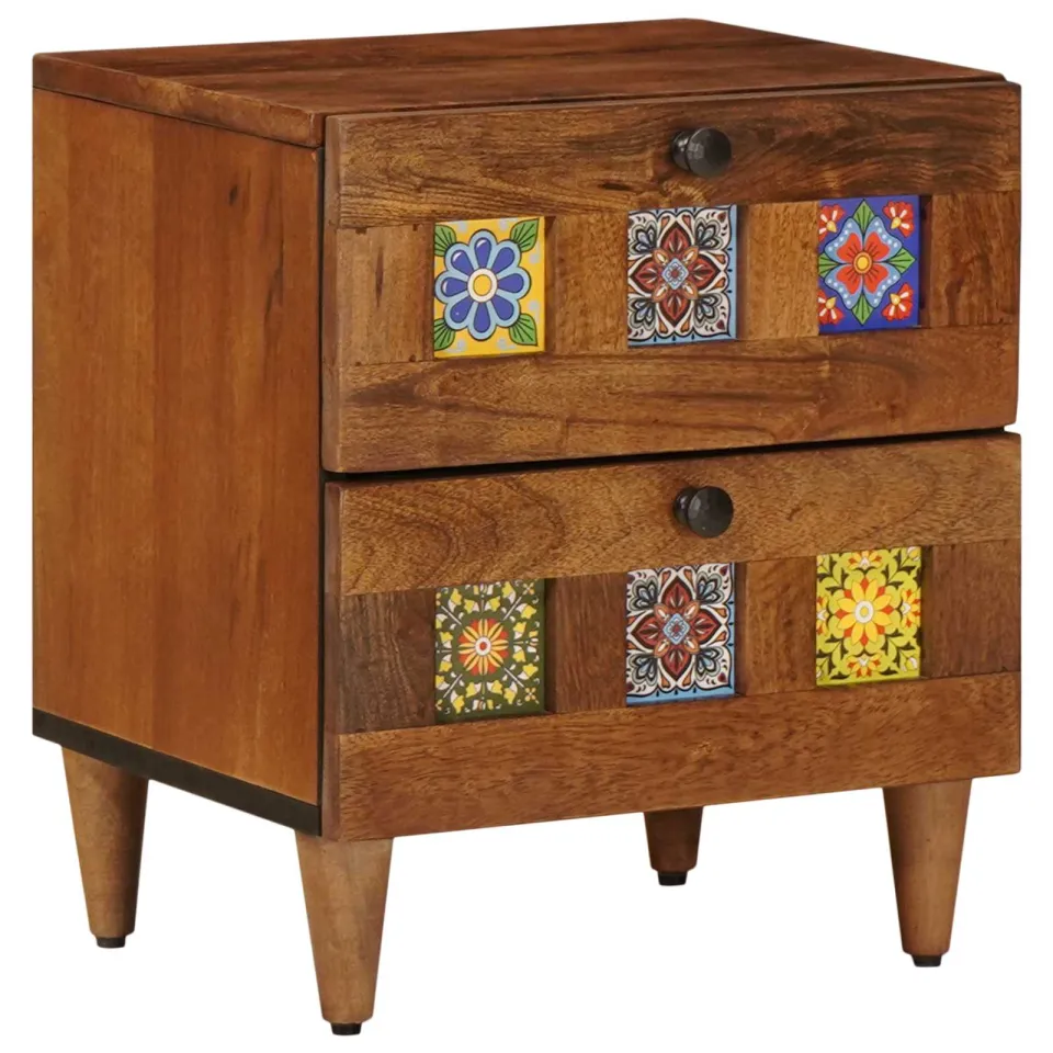 vidaXL Nachtkastje Bruin 40 x 33 x 46 cm Massief Mango Hout, foto 3
