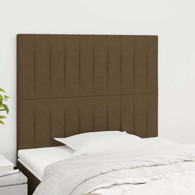 vidaXL Hoofdbord donkerbruin 90x5x118/128 cm Stof bruin