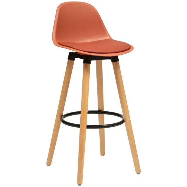 Atmosphera Créateur d'intérieur® Scandinavische barkruk met gestoffeerde zitting MAXON terracotta
