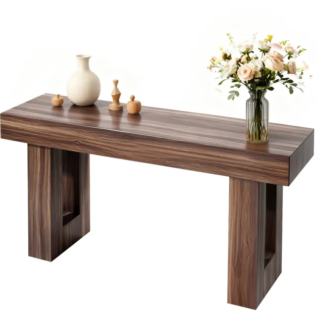 Vevor Consoletafel/Salontafel (160x35x85CM / LxBxH) Smalle Rechthoekige Haltafel van Spaanplaat voor Hal, Slaapkamer, Woonkamer, Entree, Gangtafel/Bijzettafel, Bruin