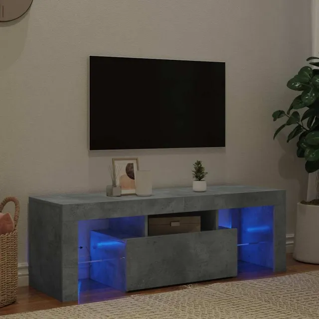vidaXL Tv-meubel met LED-verlichting 120x35x40 cm betongrijs