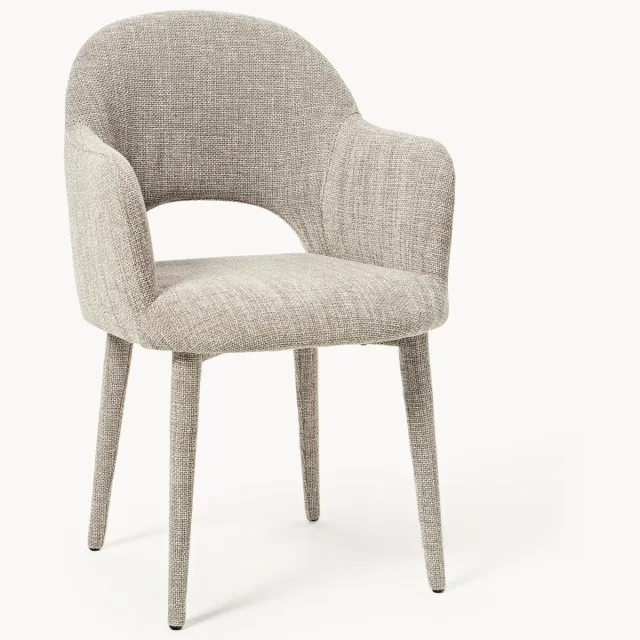 Westwing Collection Eetstoel Rachel met armleuningen Beige