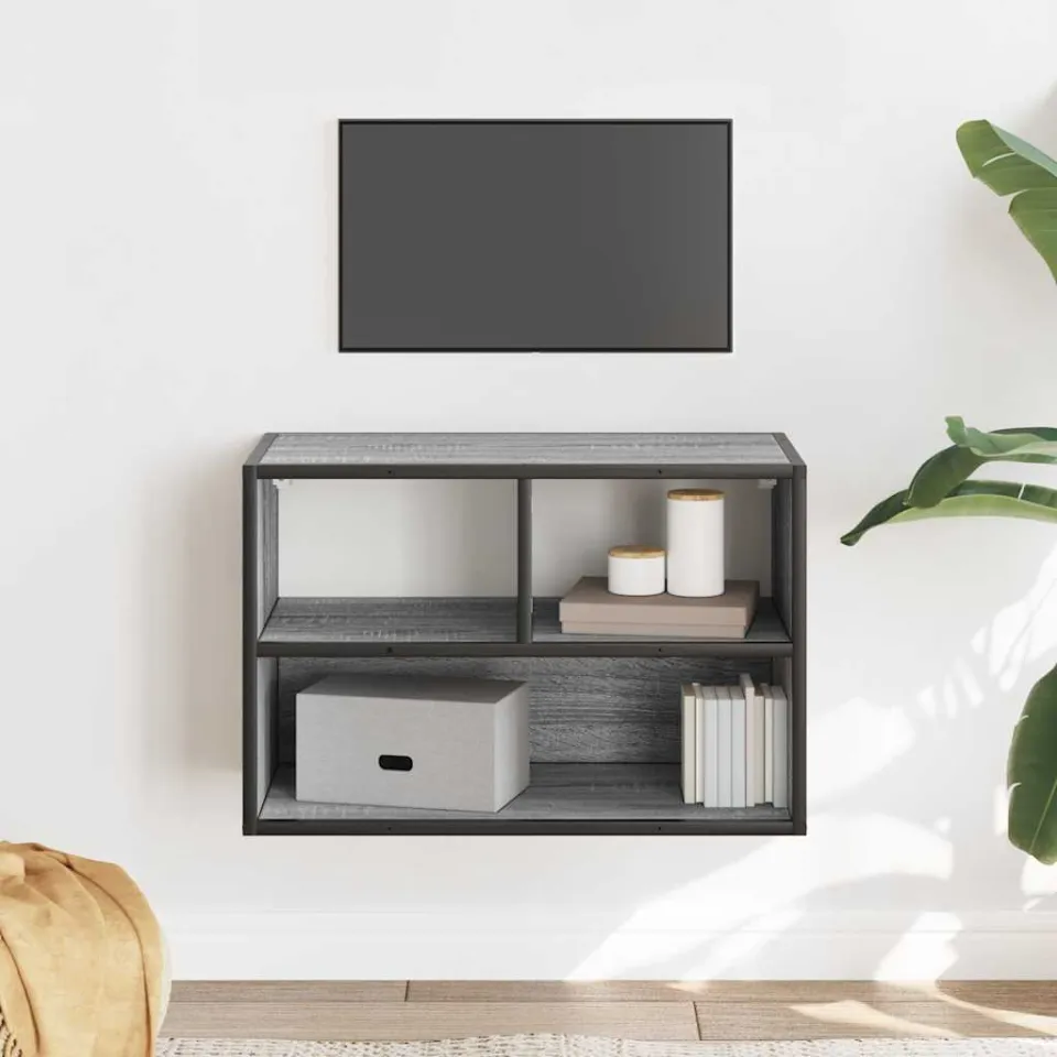vidaXL Tv-meubel 60x31x39,5 cm bewerkt hout metaal grijs sonoma eiken, foto 2