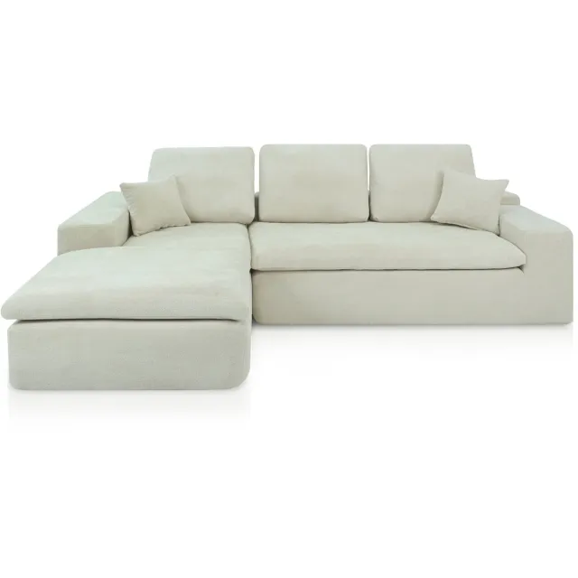 Popsofa Lazy Hoekbank Beige Links