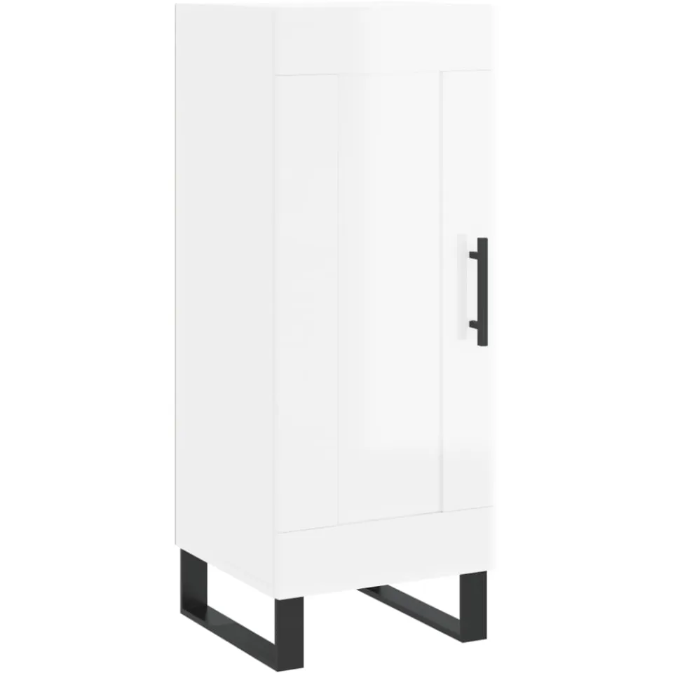 vidaXL Dressoir 34,5x34x90 cm bewerkt hout hoogglans wit