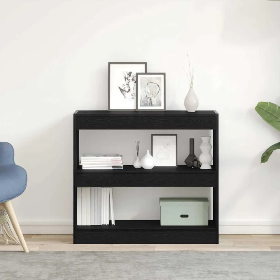 vidaXL Boekenkast 2-laags 2 st 80 x 30 x 72 cm Bewerkt hout zwart, foto 4