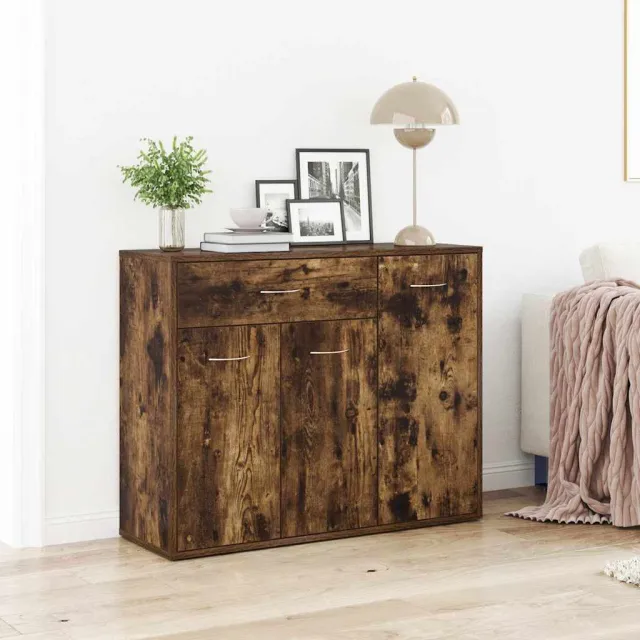 vidaXL Dressoir 88x30x70 cm bewerkt hout gerookt eikenkleurig Bruin