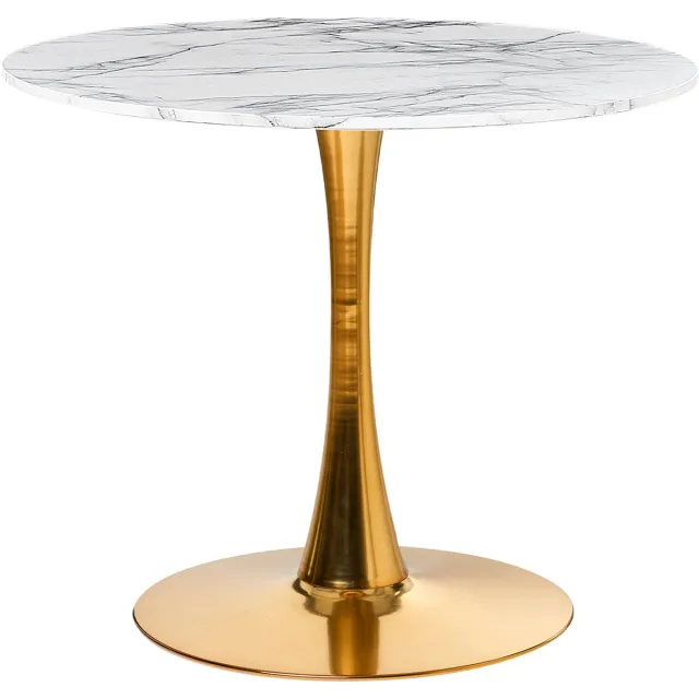 Beliani BOCA - Ronde eettafel - Wit/Goud - 90 cm - MDF
