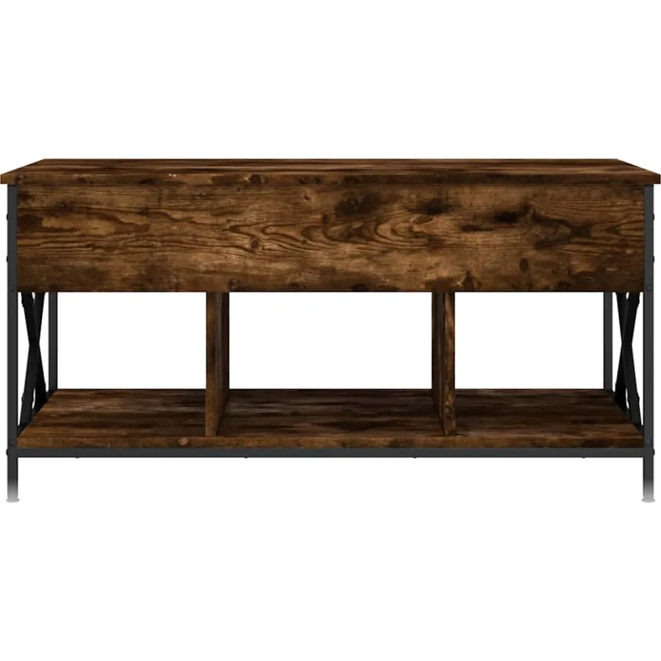 vidaXL Salontafel 100x55x50 cm bewerkt hout en metaal gerookt eiken, foto 4