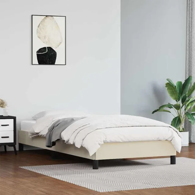 vidaXL Bedframe kunstleer wit 100x200 cm