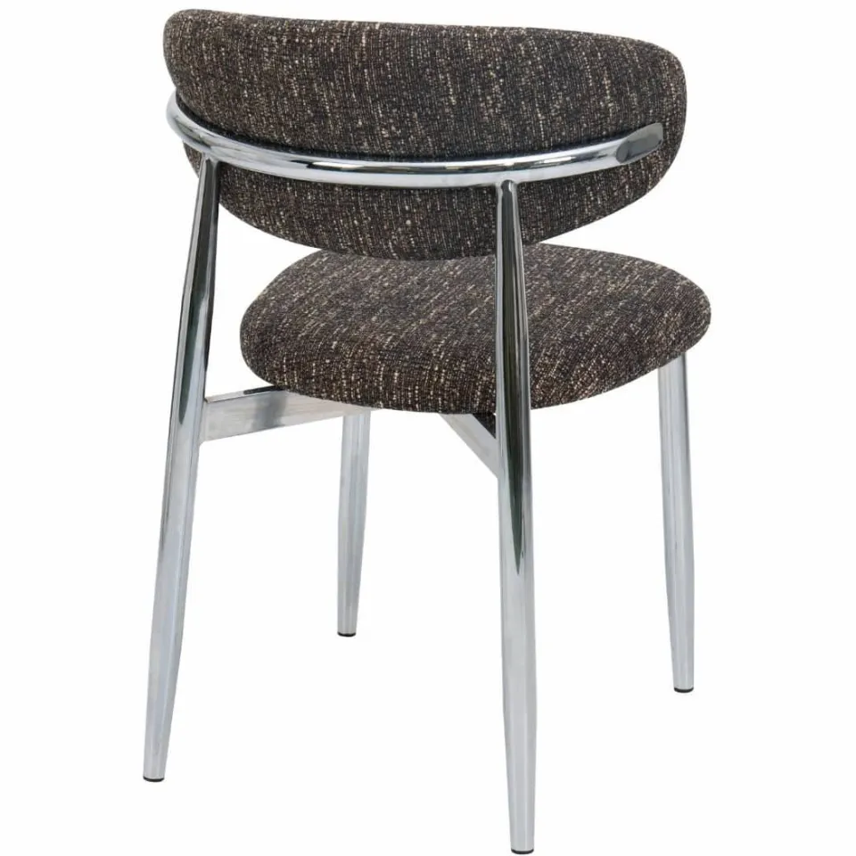 Giga Meubel eetkamerstoel Skara donkerbruin chrome, foto 4
