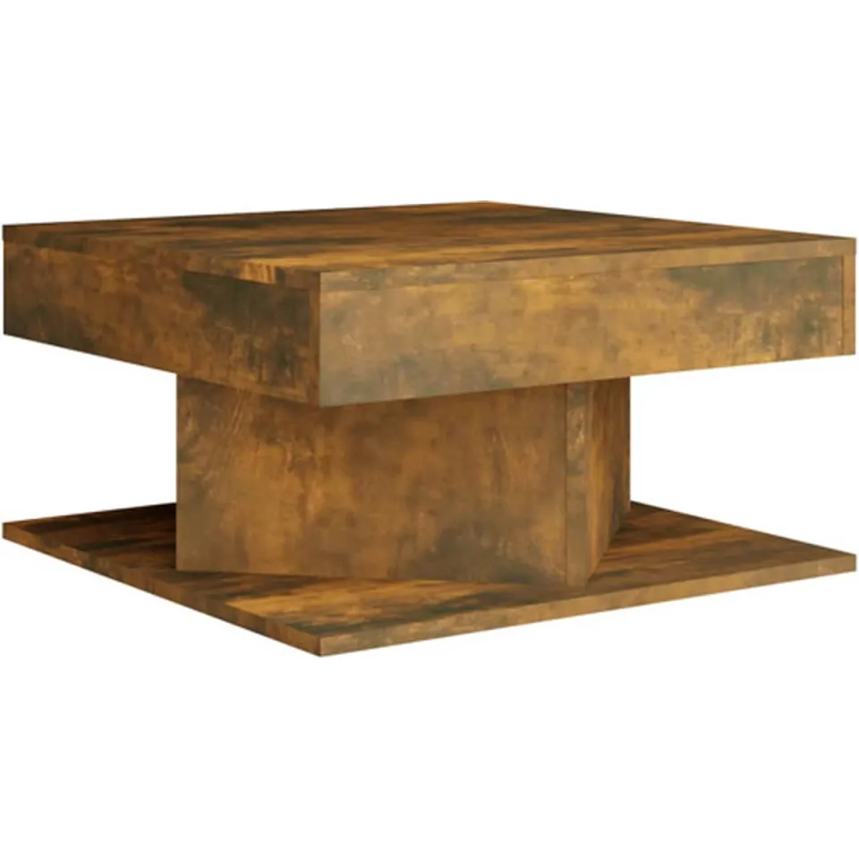 vidaXL Salontafel 57x57x30 cm bewerkt hout gerookt eikenkleurig, foto 3