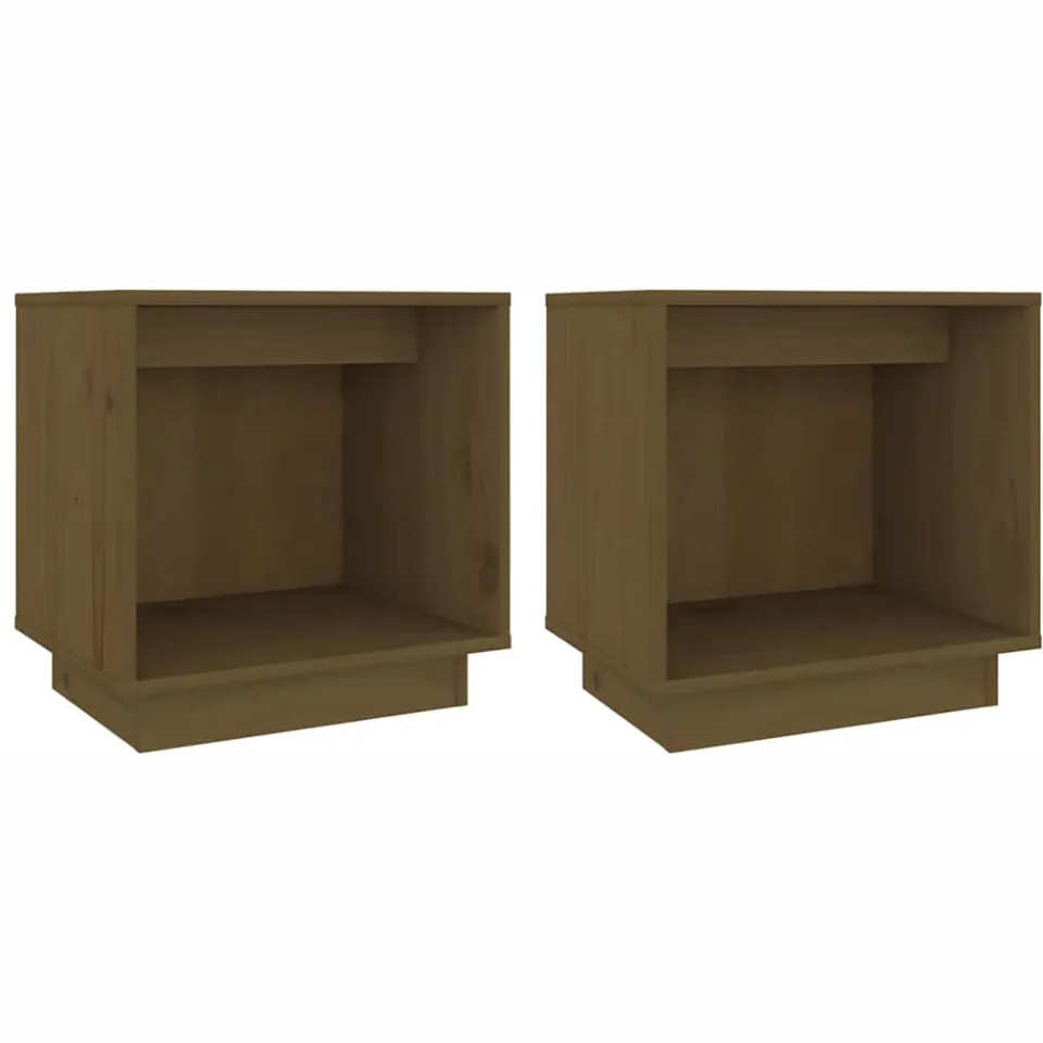 vidaXL Nachtkastjes 2 st 40x30x40 cm massief grenenhout honingbruin