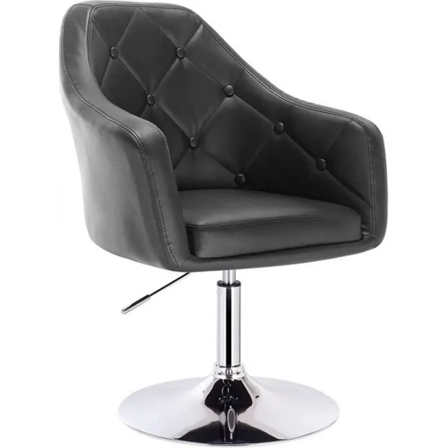 Dripio Barkruk Deluxe Elroy - Industrial Zwart - Barkrukken set van 1 - Barstoel Kruk - Barstoelen met rugleuning - Keukenstoel - In hoogte verstelbaar - Kunstleer