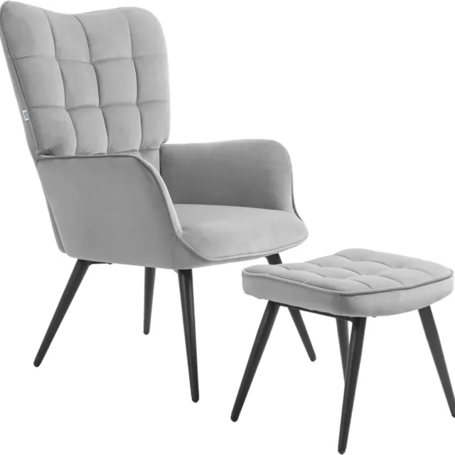 ZYLARO Relaxfauteuil met Voetenbank - Fauteuil - Moderne Relaxstoel - tot 120 kg - Relaxstoel - Ligstoel - TV Stoel - Loungestoel - Leesstoel - Grijs Lichtgrijs