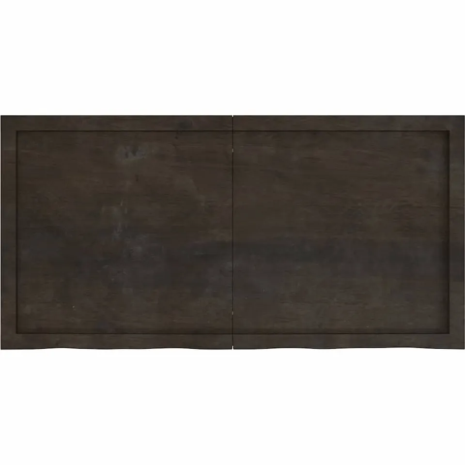 vidaXL Tafelblad 120x60x(2-4)cm behandeld eikenhout donkerbruin, foto 2