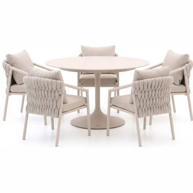 Suns Sato/Nova ø150cm dining tuinset 6-delig bruin, foto 2
